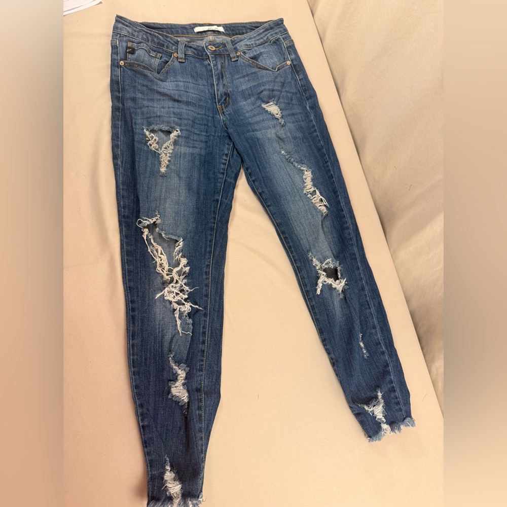 KanCan Ripped Dark Blue Skinny Jeans - EY - 030